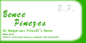 bence pinczes business card